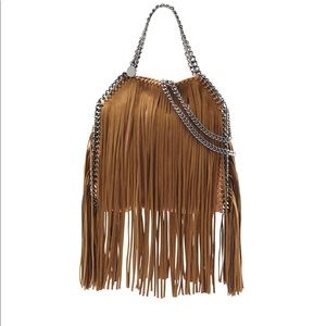 Stella McCartney mini Falabella fringe brown tote
